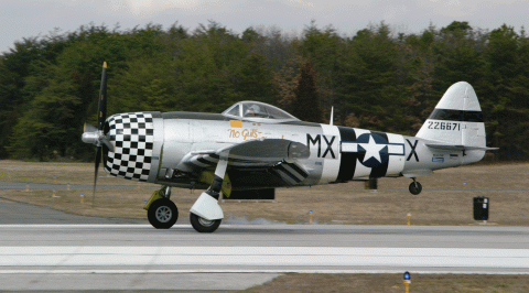 A P-47 On the Runway at MIV - Back at Home